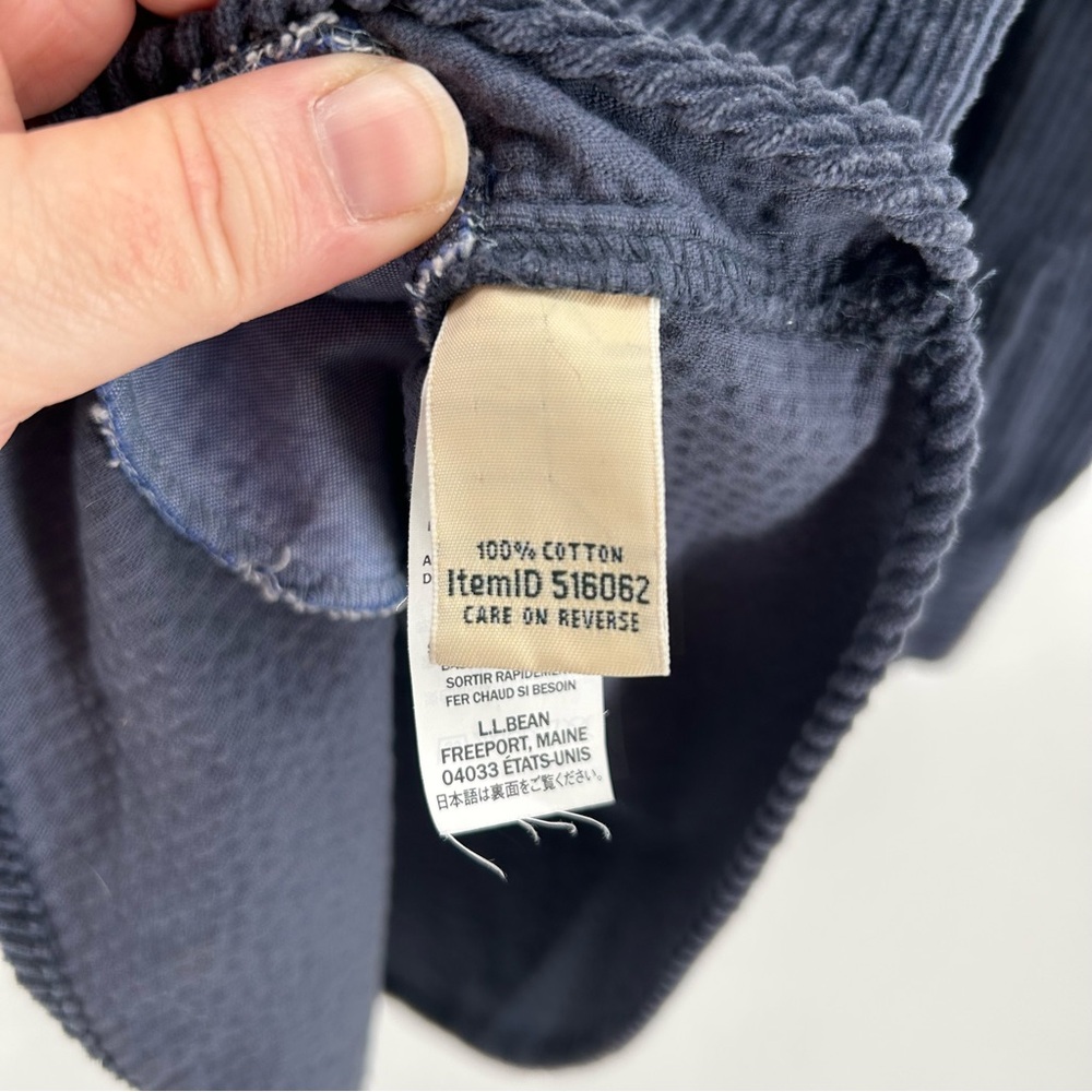 L.L. Bean Shirt Women's Medium Navy Blue Corduroy Relaxed Tunic Layer Barn Chore - Picture 3 of 8